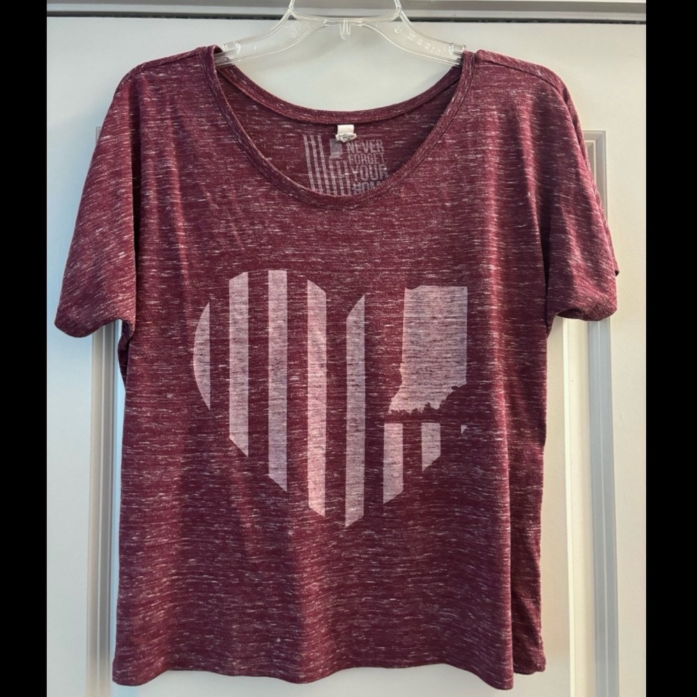 Indiana heart heathered crop t-shirt